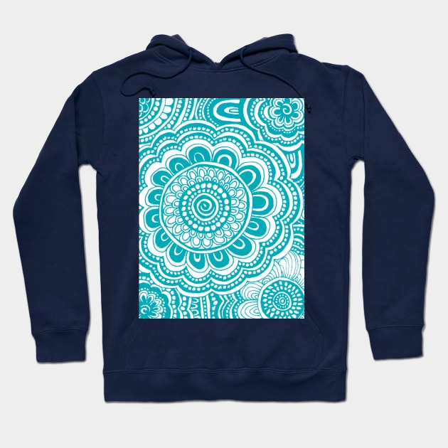 Robin Egg Anemone Flowers Hoodie by AmyMinori